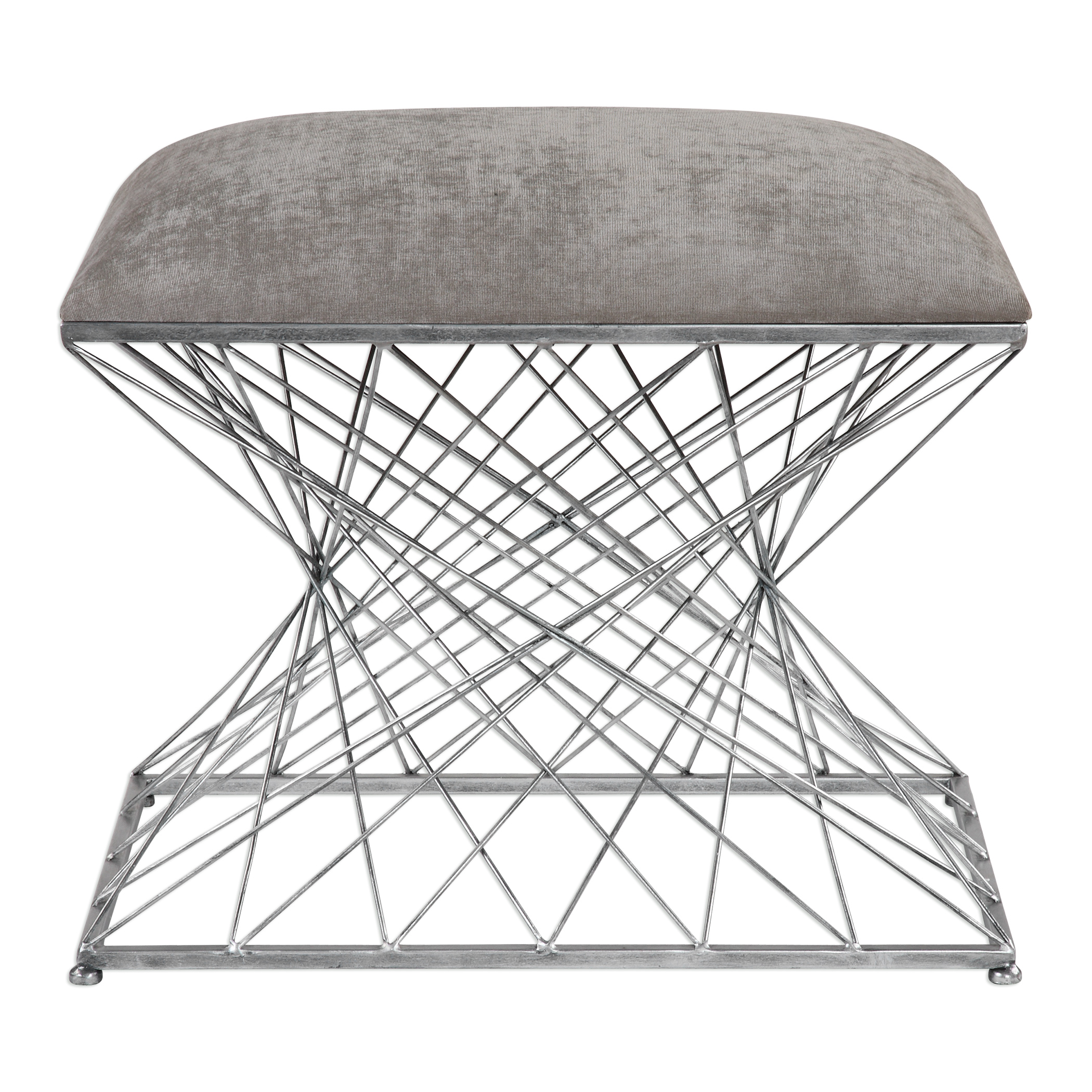 Picture of ZELIA SILVER ACCENT STOOL